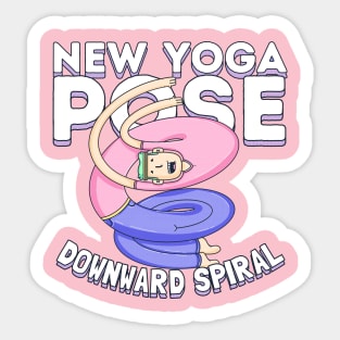 New Yoga Pose: Downward spiral Sticker